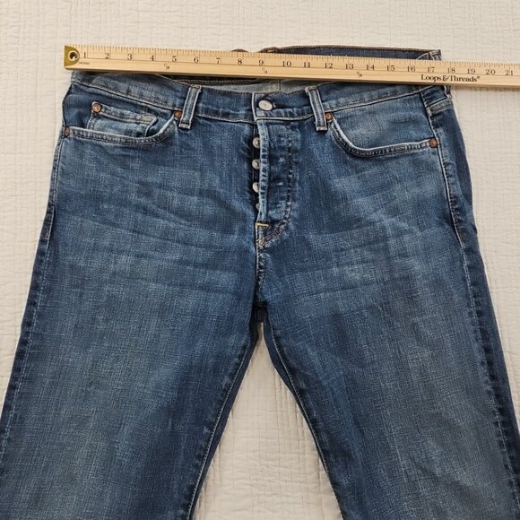 7 For All Mankind Standard Jeans Men's 36x30 Straight Leg Button Fly EUC Stretch - Picture 4 of 16